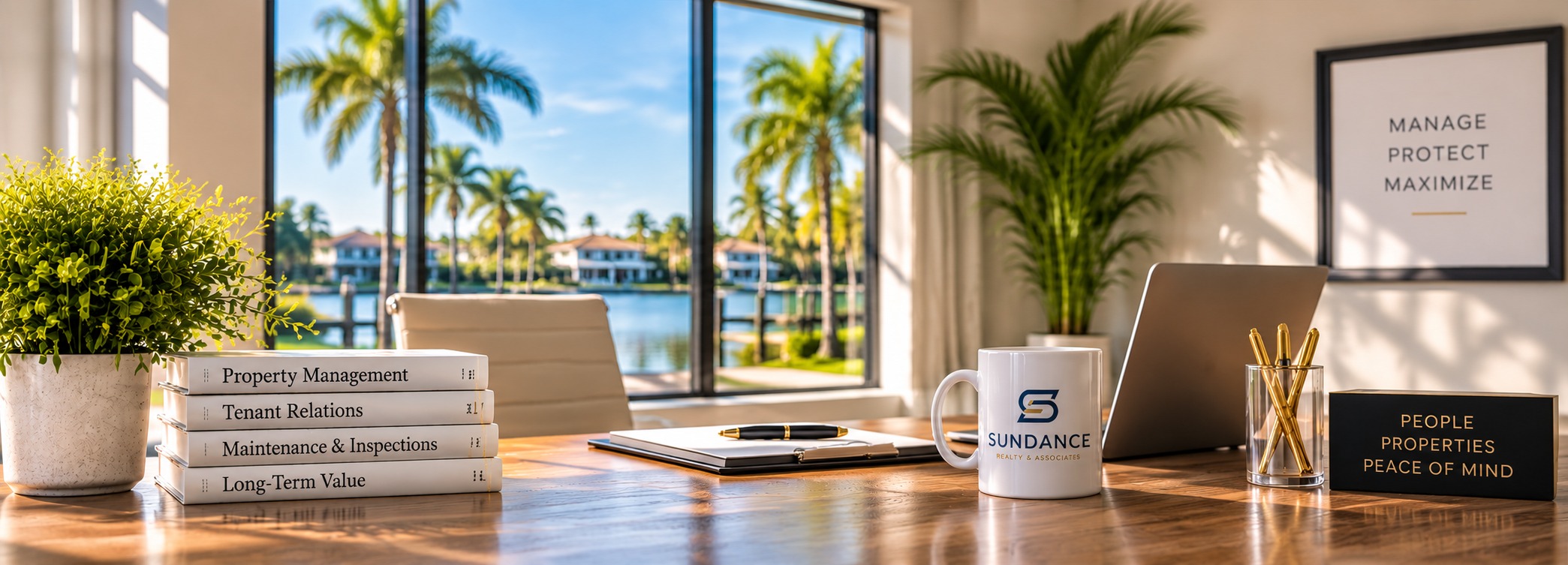 Sundance property management workspace representing ongoing property oversight and communication.